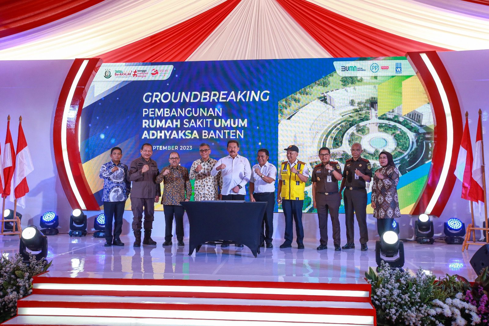 Pj Gubernur Banten Al Muktabar Dampingi Jaksa Agung ST Burhanuddin Groundbreaking RSU Adhyaksa