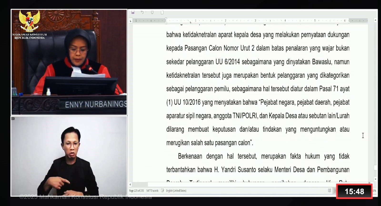 Mahkamah Konstitusi (MK) Putuskan  Pilkada Kabupaten Serang dilakukan Pemungutan Suara Ulang