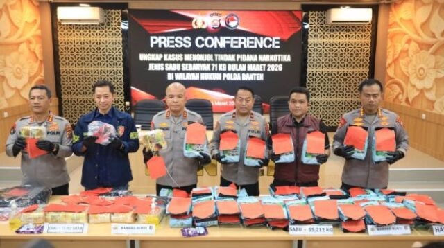 Polda Banten Ungkap 71 Kg Sabu, Tiga Tersangka Diamankan di Merak dan Tol Jakarta