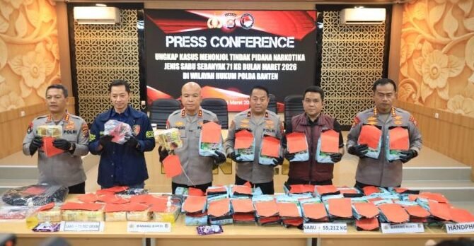 Polda Banten Ungkap 71 Kg Sabu, Tiga Tersangka Diamankan di Merak dan Tol Jakarta