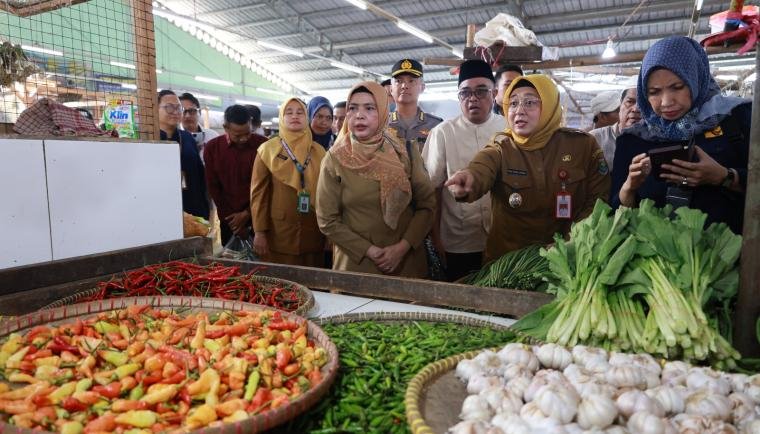 Jelang Idulfitri, Wabup Tangerang Intan Nurul Hikmah Tinjau Harga Pangan di Pasar Cisoka