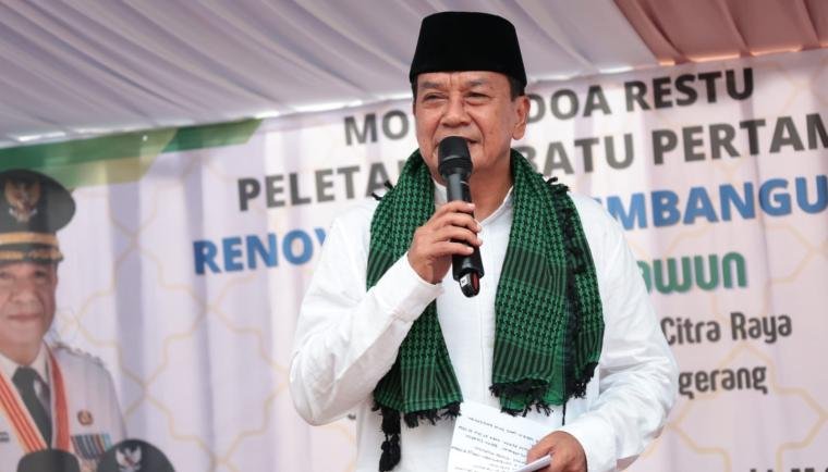 Bupati Tangerang Letakkan Batu Pertama Renovasi Masjid At-Ta’awun di Panongan