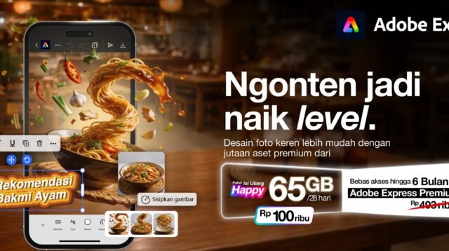 Adobe Express Premium 180 Hari Gratis untuk Pelanggan IM3 & Tri Modal Rp30 Ribu
