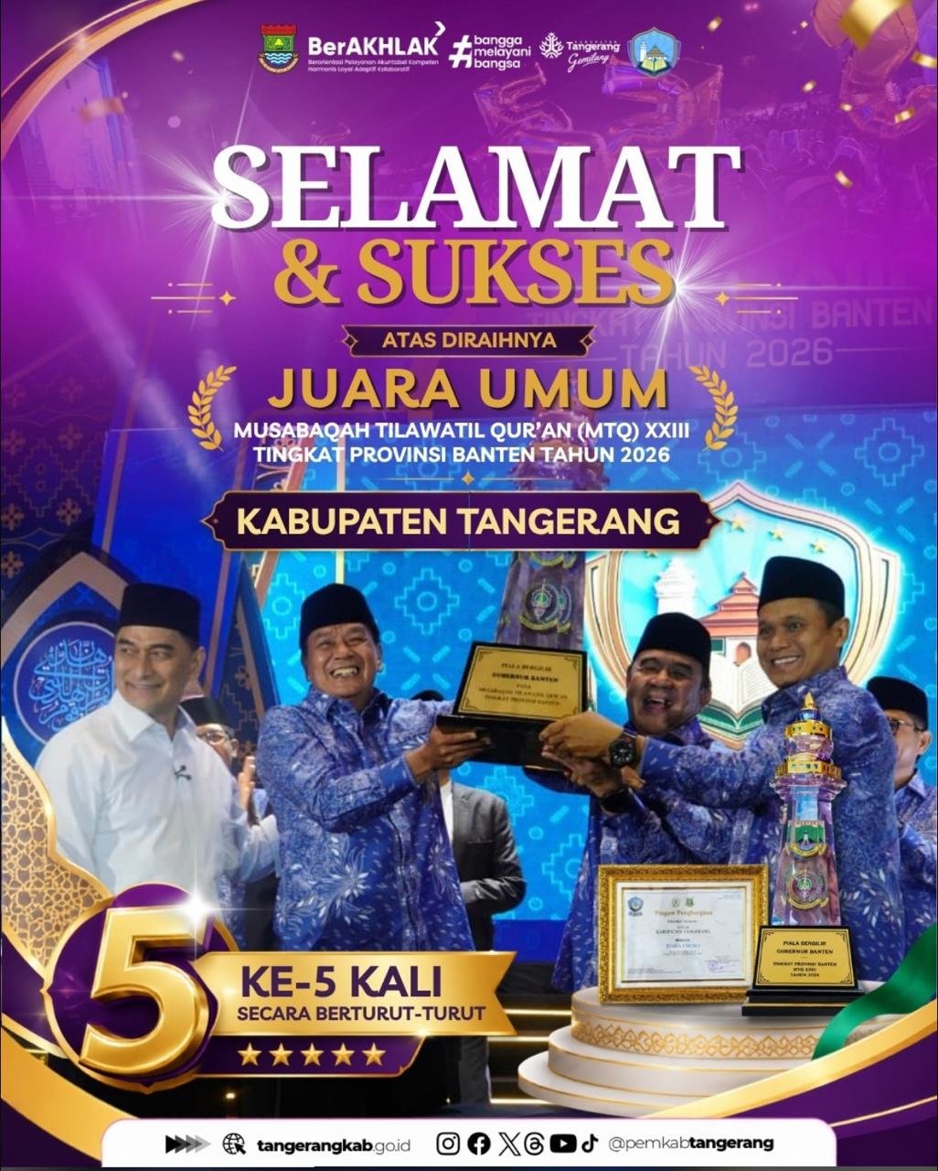 Kabupaten Tangerang, Raih Juara Umum MTQ Tingkat Provinsi Banten Lima Kali Berturut-turut
