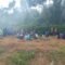 Warga Nagari Simawang, TNI Yonif TP 951 PM, dan Mahasiswa KKN UNAND bergotong royong membersihkan Lapangan Talago Jirak untuk persiapan HUT RI ke-81.