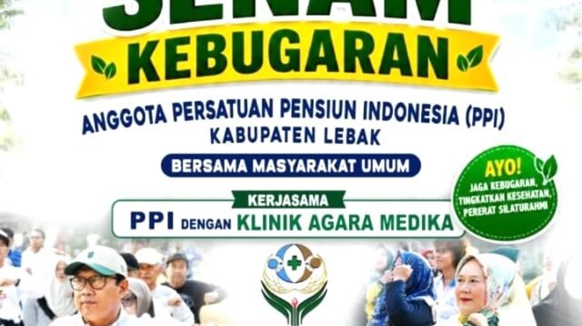 KWRI Lebak Bergabung dengan PPI Gelar Senam Kebugaran HUT ke-81 RI, Pererat Silaturahmi Wartawan dan Purnabakti