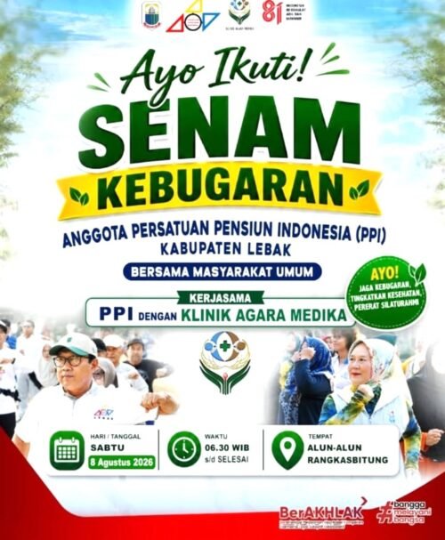 KWRI Lebak Bergabung dengan PPI Gelar Senam Kebugaran HUT ke-81 RI, Pererat Silaturahmi Wartawan dan Purnabakti