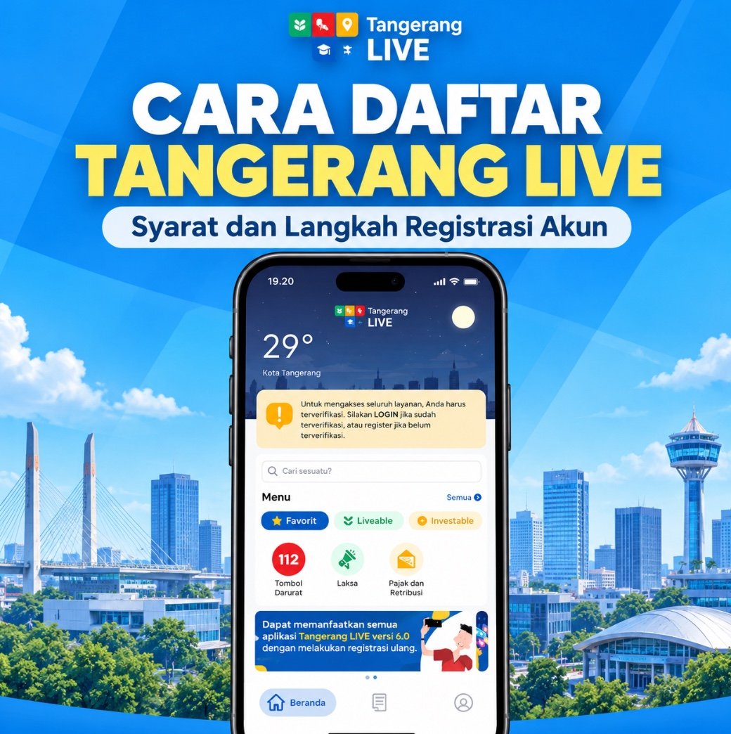 Panduan cara daftar akun Tangerang LIVE melalui portal resmi Pemerintah Kota Tangerang.
